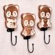 Brown Wooden Cute Panda Decorative Hooks For Kids - Pack of 3